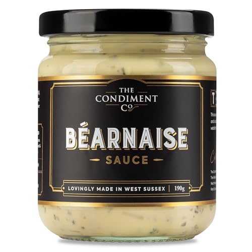 The Condiment Company Bearnaise Sauce 190g - Rich & Creamy Steak & Seafood Sauce, Ready to Eat Steak Marinade in a Jar