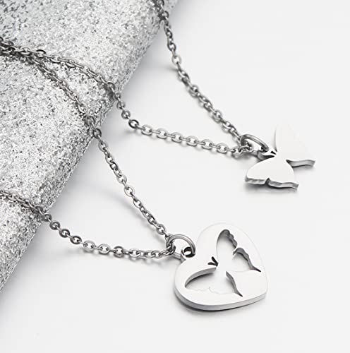 Ankiyabe Mother Daughter Necklace Gift Matching Mom and Daughter Necklaces Set Heart Cut Out Necklace for 2 Mum Daughter Gift4