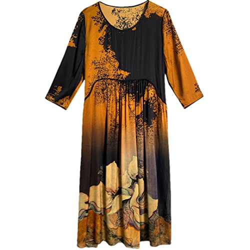 Robe ample femme coupe rétro soignée et tombé fluide élégant taille XXL