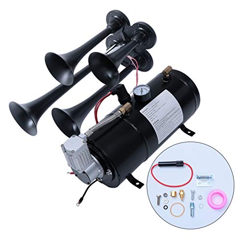 BESPORTBLE Kit de Buzinas de Trem Buzina de Ar 150 Psi 4 Trompete para Motocicleta CaminhÃ£o-Barco C