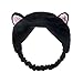 Produktbild KUDICO Haarband Stirnband Damen Mädchen Haarbänder Haarschmuck Haarreifen mit Katze Ohr für Gesichtswäsche Make up (Schwarz)