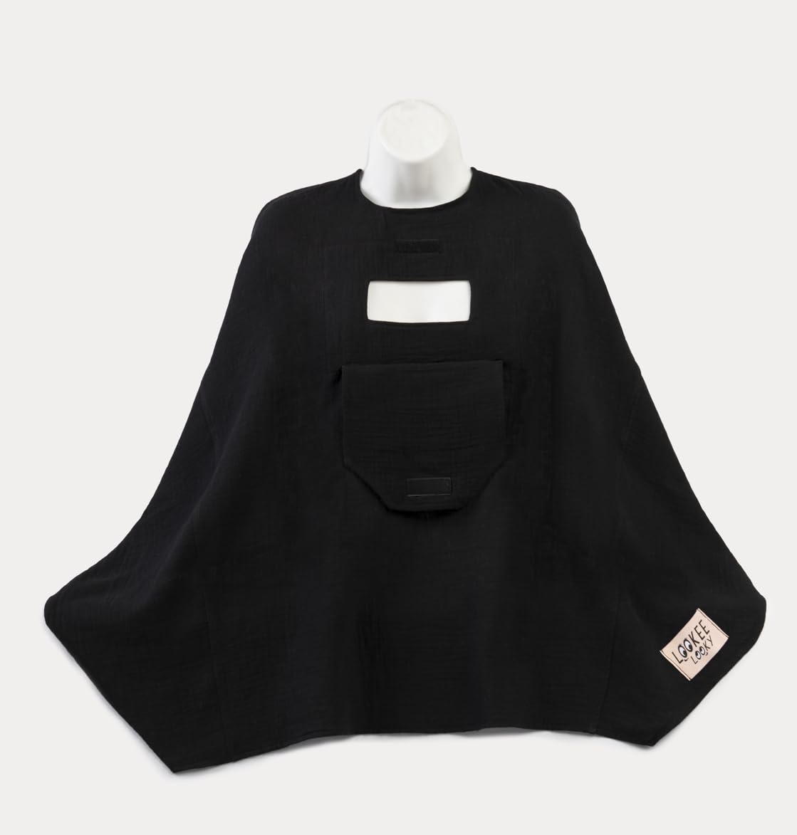 Nursing Covers -100% Muslin Organic Cotton - Breathable - Beautiful - Complete Privacy - Made by a Mother - USA Company - "Mone" (Black)