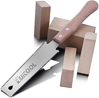 RUITOOL Japanese Hand Saw 6 Inch Double Edge Sided Pull Saw Ryoba SK5 Flexible Blade 14/17 TPI Flush Cut Beech Handle Wood Saw for Woodworking Tools
