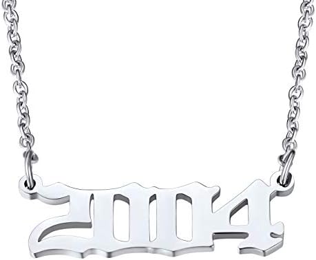 FindChic Birth Year Necklace for Women Stainless Steel 1985-2005 Number Necklace