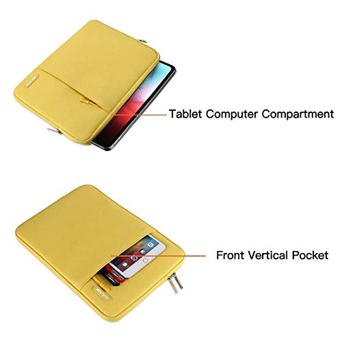MOSISO-Funda-Protectora-Compatible-con-iPad-Pro-113rd-Gen-M1-5G109-iPad-Air-4102-iPad-87105-iPad-Air-3-iPad-97Surface-GoBolsa-Blanda-de-Tableta-con-Bolsillo-VerticalAmarillo