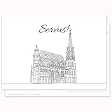 postales antiguas catedral de las palmas Postal: Servus! Diseño de catedral, tarjetas postales para saludos cortos.