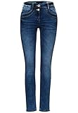 Cecil Jeans blau Style Charlize im coolen used Look, Slim Fit, Middle Waist mit Slim Legs