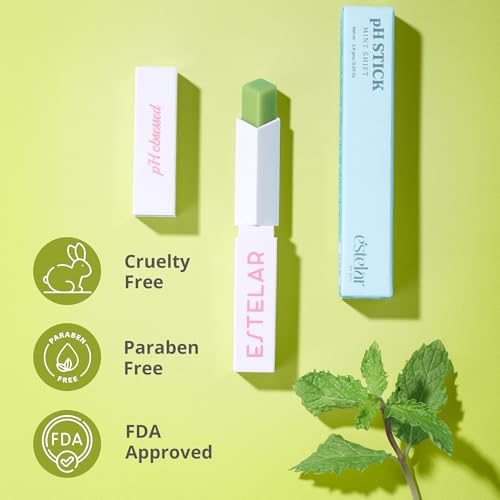 Image of Estelar pH Mint Shift Lipstick, Color Changing Green to Pink Lip Balm, Personalized Lip Tint pH Stick, Enriched with Sea Buckthorn, Almond and Argan Oil, Hydrating, Long-Lasting, Paraben Free, 2.6g