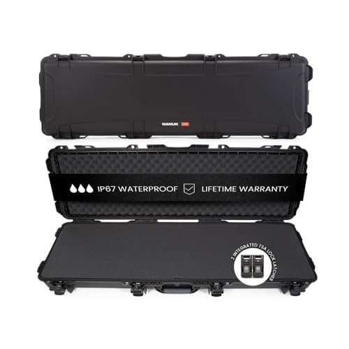 NANUK 995 Hard Case 55” with Wheels & Customizable Foam Insert, IP67 Waterproof & Crushproof, Rugged Construction for Ultimate Protection, Made in North America – Black (55.1” x 17.3” x 6.6”)
