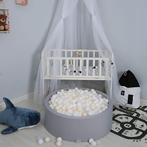 Gogoso Ball Pit Balls 100 - Soft Plastic Balls For Babies Toddlers Kids Children With Storage Bag For 1 2 3 Years Old, 3 Colors (100 Balls) White Beige Transparent #TOP2