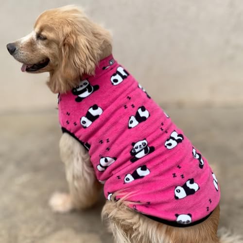 Roupa pet para cachorros em fleece (PINK/PANDA, 12)