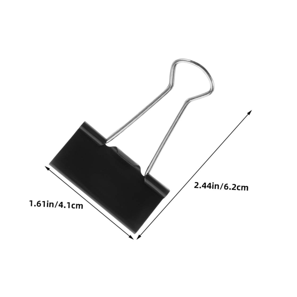 SHINEOFI 60 piezas Clips Metálicos de Oficina Negros Resistentes para Organizar Escolares y Empresariales