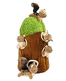 Glow Pups Hide and Seek Dog Toy Squirrel in Tree Trunk, Plush Interactive Burrow Dog Toy with Squeaker, Promotes Mental Stimulation, Easy to Clean, Woodland Style, Large (Brown)