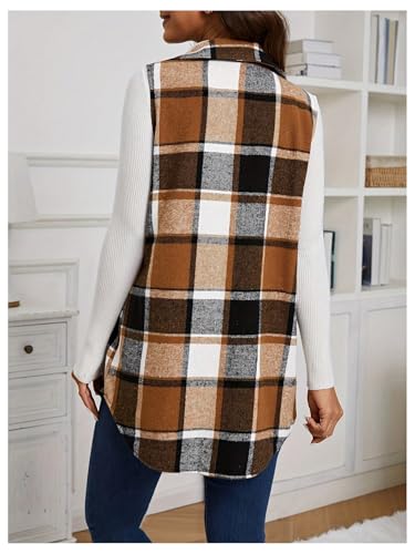 SOLY HUX Women's Plaid Vest Button Down Sleeveless Jacket Casual Outerwear2