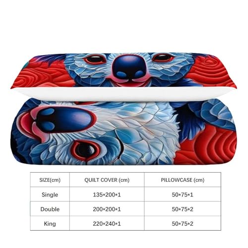 Housse de couette raton laveur zippée pour lit simple microfibre lavable - 4