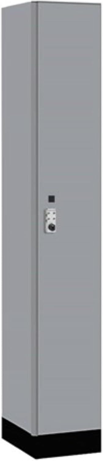 Salsbury 12" Wide Premier Wood Locker-Single Tier-1 Wide-6 Feet High-18 Deep-Winter Fog-Silver Resettable Combination Locks