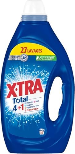 Xtra Total - Lot de 4 Lessives Liquides Efficaces des 20°C - Tous Types de Linge - Propreté - Eclat - Fraîcheur - Econom