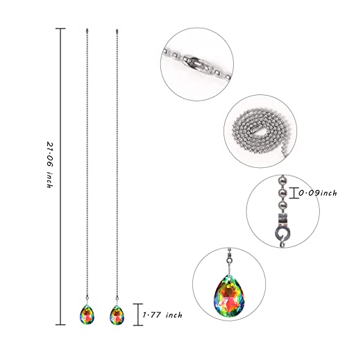 Image of Ceiling Fan Extension Pull Chain Light Fixture Decorative Chain Ball Chain Connectors Pack of 2