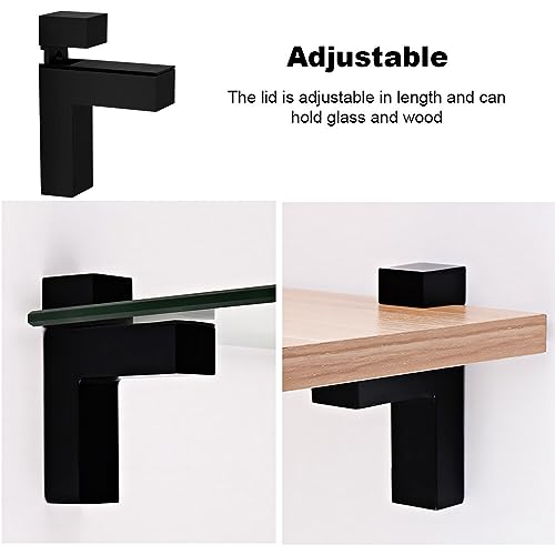 GmeDhc Glasklemme, 4 Stück Glasklemme, Gebürstet fertig, Klemmhalter Glas für 3-25MM Dickes Glas, Glasklemmhalter für Balustrade Treppe Handlauf, Schwarz