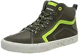 Transpirable. Geox J Alonisso Boy D, Zapatillas Niños, Verde (Military/Lime), 33 EU