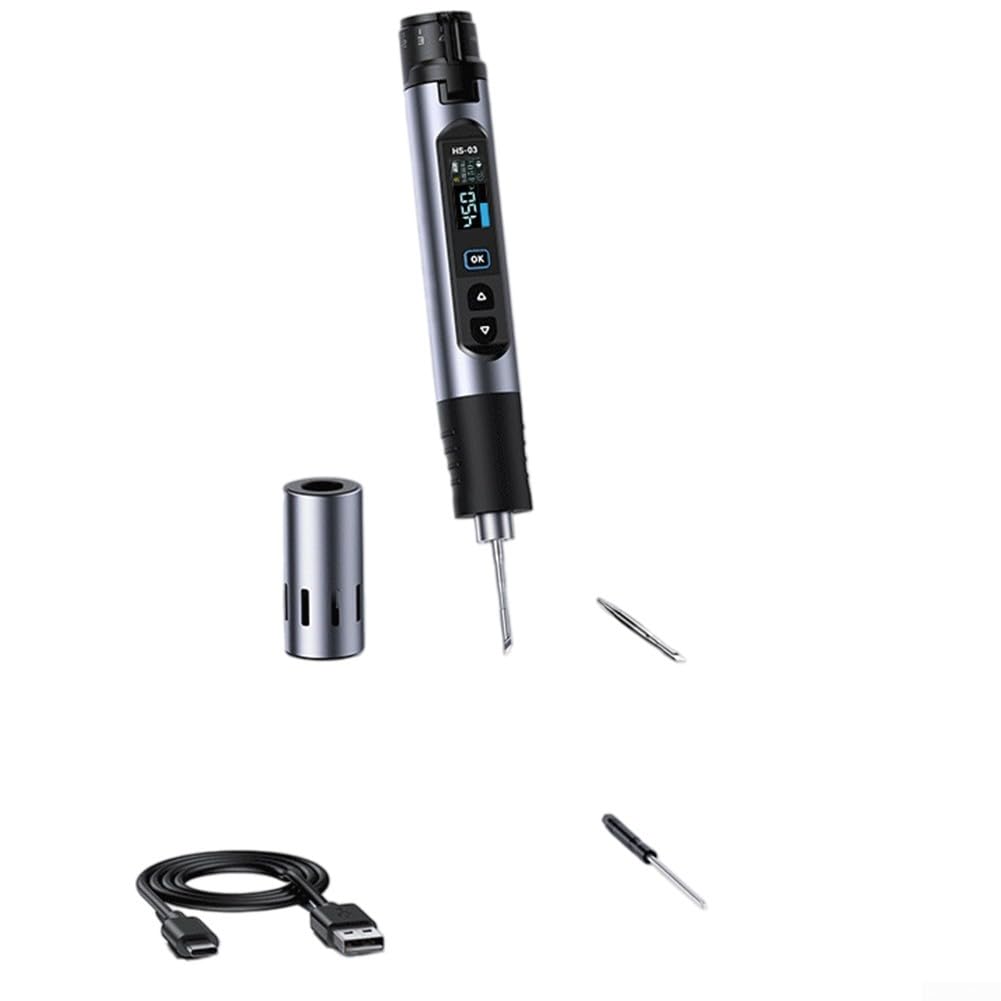 Portatile Senza Fili Saldatore HS-03 2600mAh Ricaricabile 10W Veloce Riscaldamento 100-450C Punta Regolabile Per Elettronica Manutenzione