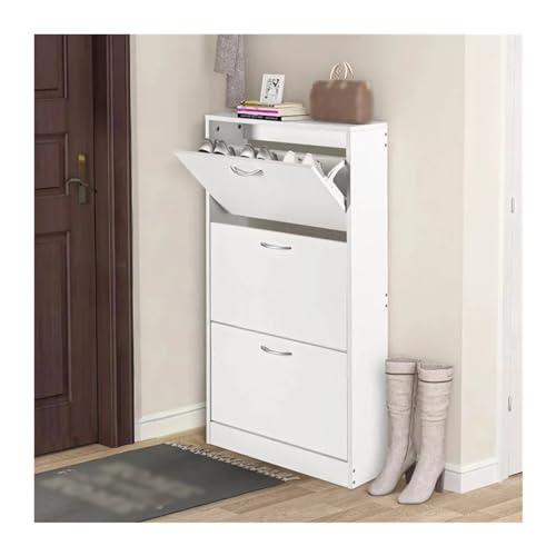 Organisateur de placard de rangement de chaussures autoportant blanc