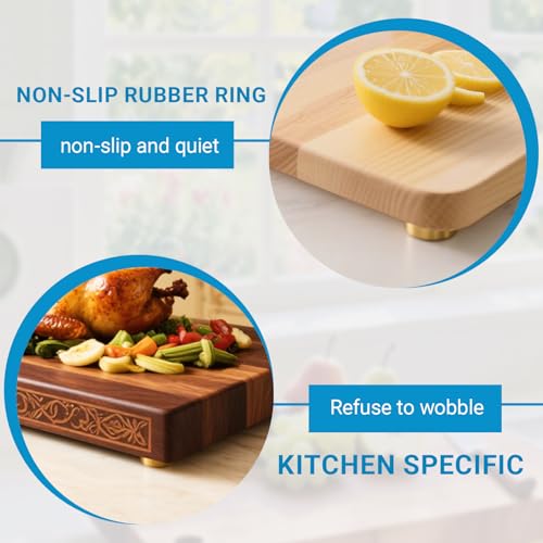 Set de 8 patas para tabla de cortar en latón con base antideslizante miniatura 5