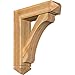 Ekena Millwork BKT0806X30X36LEC03RWR Legacy Arts and Crafts Rough Sawn Bracket w/Offset Brace, Western Red Cedar