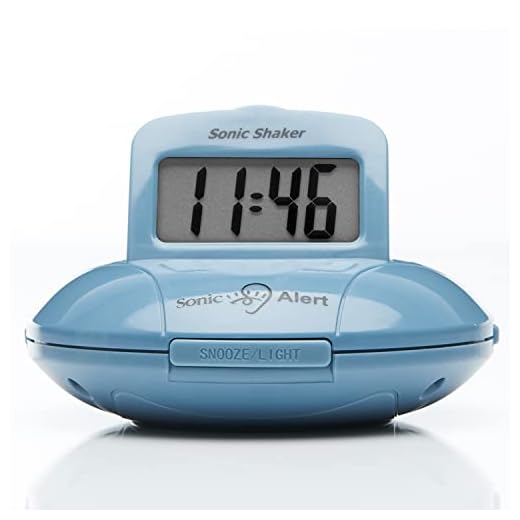 Sonic Alert Digital Travel Alarm Clock - Bed Shaker & Vibrating Under Pillow - Battery Operated Jade