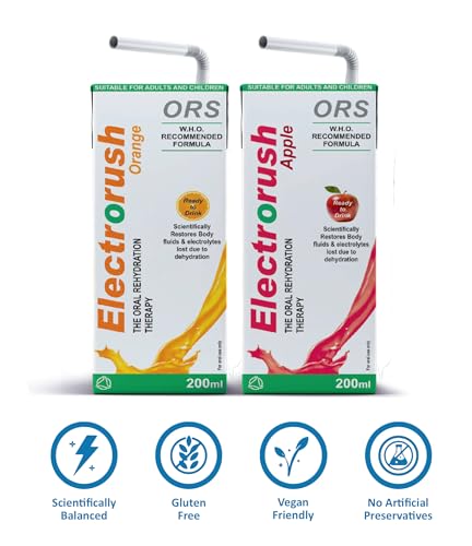 Electrorush ORS Apple Flavour Electrolyte Water, Supplement for ...