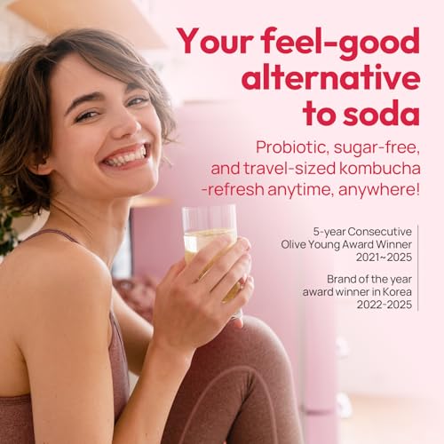 Image of TEAZEN Plum Flavored Kombucha Tea, Hydration Drink Mix, Sugar Free, Live Probiotics & Prebiotics, 10 Sticks, 1.76oz