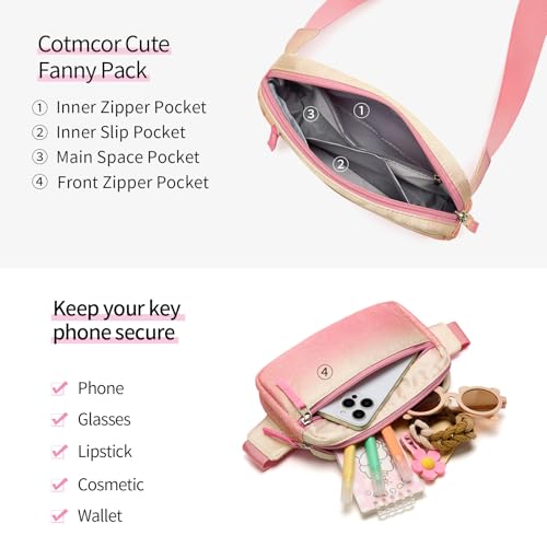 Image of Fanny Pack Birthday Gifts for 7 8 9 10 11 12 13 Year Old Teens Girls Kids, Preppy Cute Trendy Stuff Colorblock Crossbody Bag Adjustable Belt Bags, Dorm Travel Essentials for Girl Fashion