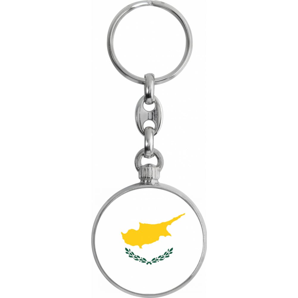 Toff London Unisex Silver Cyprus Flag Keyring
