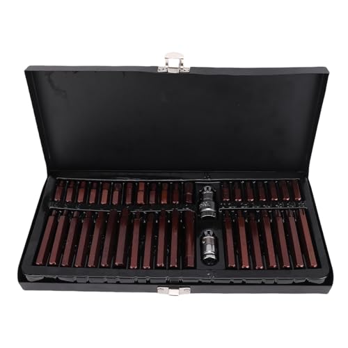 Luocute 40 個ビットソケットセットスターヘックス 3/8 インチ Cr V S2 合金鋼高ねじり自動車整備士、家庭用緊急修理用、保管と持ち運びが簡単なボックス付き