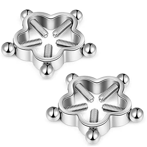 Anelli per seno per adulti realizzati in acciaio inossidabile Anello di protezione per capezzoli Cerchio Morsetto a vite per giochi sessuali unisex