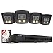 Produktbild HiLook® by HIKVISION PoE Überwachungskamera Set mit 4X 8MP 4K Bullet Kameras und Hybrid Light Nachtsicht Schwarz KI Person Fahrzeugerkennung 8CH NVR 2TB HDD wetterfest App Steuerung