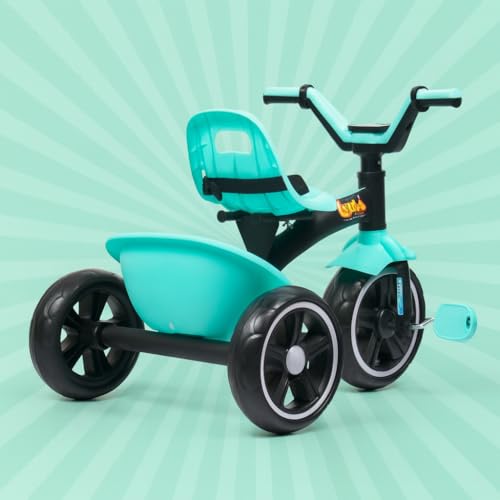 Image of Luusa KICK TRICYCLES for Kids | Kids Tricycle with Adjustable Seat Belt and Safety Features | Durable Frame | Suitable for Ages 1-5 Years | Multiple Colors Made in India (SEA Green)