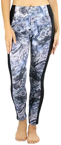 ToBeInStyle Women's Unique Print Vivacious Banded Waist Yoga Pants - Marble - L/XL