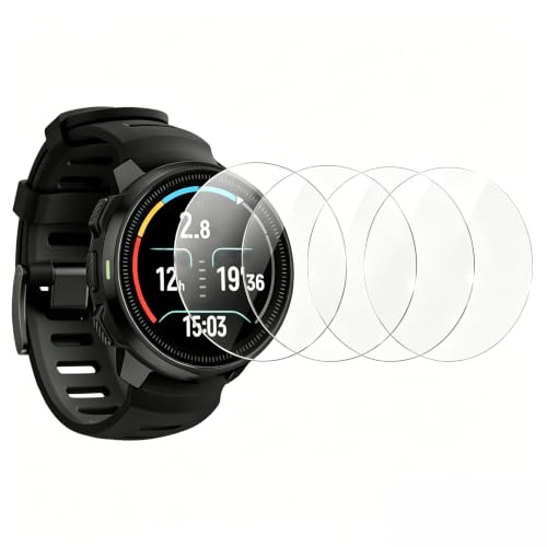 XINML Verre Trempé Protection Écran Film 4 Pièces Suunto Race S Montre Connectée Vitre Protecteur Ultra Clair Anti Rayures Dureté 9H Résistant Chocs Accessoire Verres Non Pour Modèle Race Standard