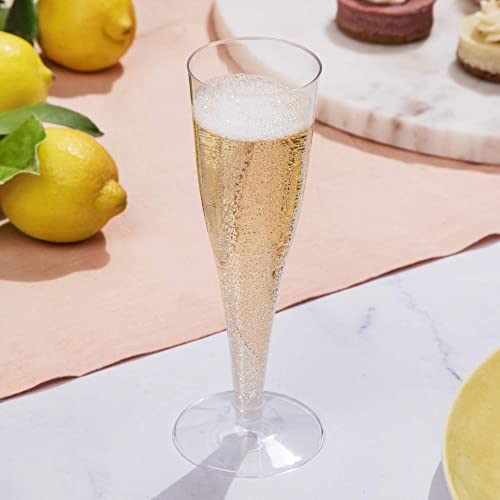 100 Plastic Champagne Flutes Disposable | Clear Plastic Champagne Glasses For Parties | Plastic Toasting Glasses | Mimosa Glasses | Wedding Party Bulk Pack | New Years Eve Party Supplies 2023 #TOP2