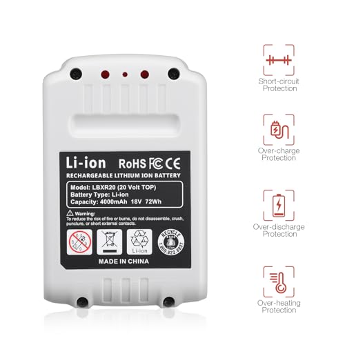 Firstpower 2 Pack 20V 4.0Ah Lithium-Ion Replacement Battery For Black And Decker 20 Volt Max Replacement Battery Compatible With Lbxr20 Lb20 Lbx20 Lbx4020 Lb2X4020-Ope Cordless Power Tools thumb #5