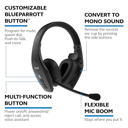 BlueParrott S650-XT Bluetooth Wireless Headphones 96% Noise Canceling Over Head Trucker Headset with Mic, 2-in-1 Convertible Stereo to Mono with ANC, IP54-Rated Protection, 36 hrs. Talk Time, Black by BlueParrott - Image 8
