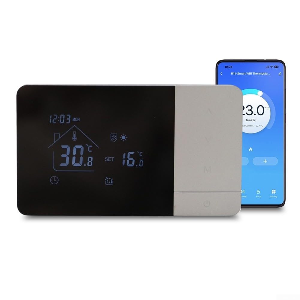 Termostato Smart Wi-Fi per caldaia con app Tuya, programmabile | Termostato di riscaldamento intelligente Wi-Fi per scaldabagno a gas con controllo tramite app e per Alexa