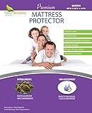 Queen Size Waterproof Mattress Protector - Fitted Sheet Mattress Cover with Deep Pockets - Hypoallergenic, Breathable, Water Proof, Noiseless, Vinyl Free