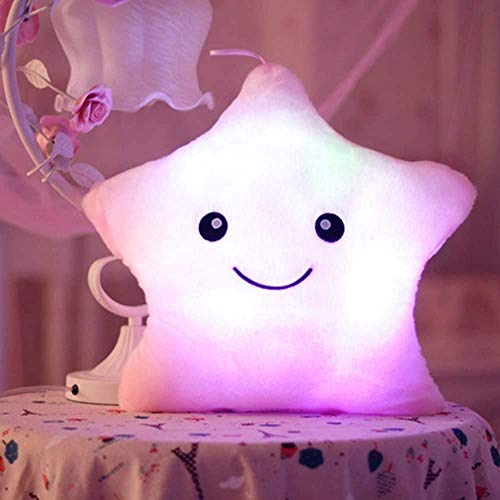 Bprtcra Cojín Luminosas LED Estrellas Peluche Almohadas Muñeca, Almohada con Luces Almohada Felpa Luminoso y Suave Buen Regalo para Niños Decoración de Sofá Salón Cama de Hogar, Type E