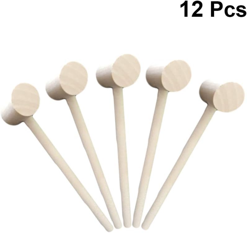 NUOBESTY 12pcs Wooden Mallets Small Hammer Mini Hammer Toys for Kids Children Educational Props, 14 X 4.2 X 1.6 Cm - Image 5