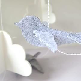 Sorrel + Fern Baby Crib Mobile (Birds in The Clouds, Short Version) - Unique and Minimalist Design for Boys & Girls