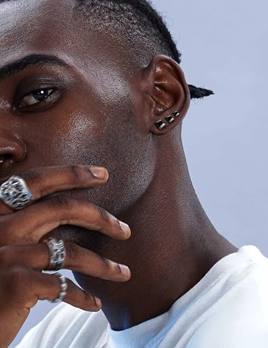 ORAZIO Square CZ Stud Earrings for Men Women Stainless Steel Princess Cut Cubic Zirconia Earring Studs 3MM-8MM2