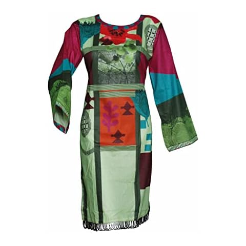 Ladies Indian Kurti Pakistani Kurta Kameez Dress by Sufia Fashions - Cotton Tunic Top Kurtis SF40 (UK 18) Cover