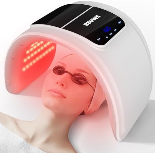Beuwe Red-Light-Therapy-Mask, Led Light Therapy for Face, 7 Colors Led Face Mask Facial Led Light Therapy Tool Skin Care Equipment at Home, Facial Neck Body Hand Beauty Mask